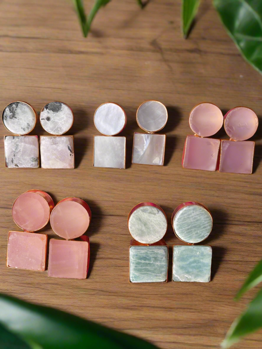 Hand Curated Earrings with Druzzy Stones