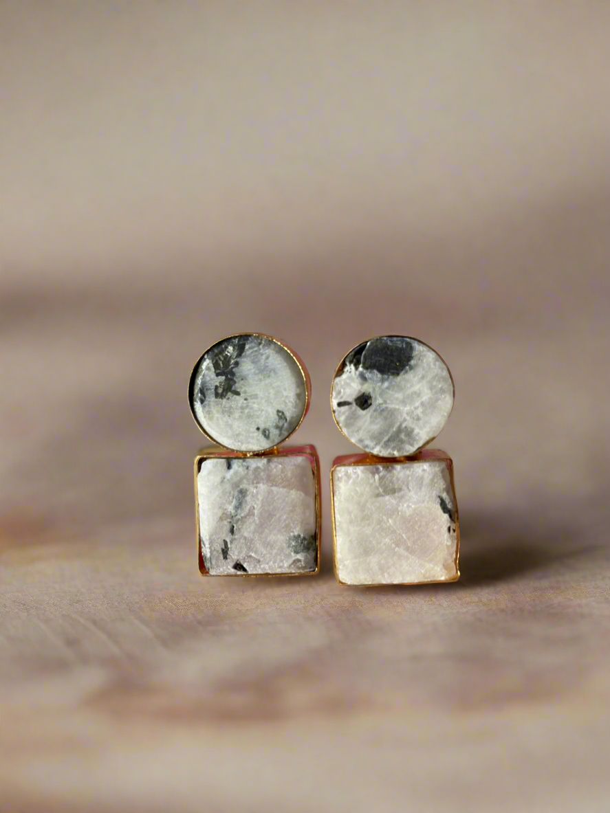 Hand Curated Earrings with Druzzy Stones